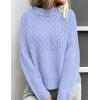 imagePRETTYGARDEN Womens Sweaters 2025 Fall Long Sleeve Casual Crewneck Chunky Pullover Cute Knit Sweater Winter TopsLight Blue