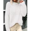 imagePRETTYGARDEN Womens Sweaters 2025 Fall Long Sleeve Casual Crewneck Chunky Pullover Cute Knit Sweater Winter TopsWhite