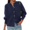 imagePRETTYGARDEN Cardigan Sweaters for Women Long Sleeve Open Front Button Down Trendy 2025 Fall Fashion Knit Winter CoatsNavy