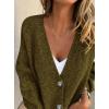 imagePRETTYGARDEN Cardigan Sweaters for Women Trendy Fall 2025 Long Sleeve Button Down Oversized Chunky Knit Sweater OuterwearArmy Green