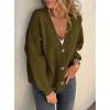 imagePRETTYGARDEN Cardigan Sweaters for Women Trendy Fall 2025 Long Sleeve Button Down Oversized Chunky Knit Sweater OuterwearArmy Green