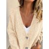 imagePRETTYGARDEN Cardigan Sweaters for Women Trendy Fall 2025 Long Sleeve Button Down Oversized Chunky Knit Sweater OuterwearBeige