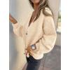 imagePRETTYGARDEN Cardigan Sweaters for Women Trendy Fall 2025 Long Sleeve Button Down Oversized Chunky Knit Sweater OuterwearBeige