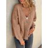 imagePRETTYGARDEN Cardigan Sweaters for Women Trendy Fall 2025 Long Sleeve Button Down Oversized Chunky Knit Sweater OuterwearCamel