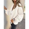 imagePRETTYGARDEN Cardigan Sweaters for Women Trendy Fall 2025 Long Sleeve Button Down Oversized Chunky Knit Sweater OuterwearWhite