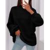imagePRETTYGARDEN Womens 2025 Fall Oversized Sweaters Chunky Knit Mock Neck Long Sleeve Casual Trendy Pullover Winter ClothesBlack