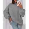 imagePRETTYGARDEN Womens 2025 Fall Oversized Sweaters Chunky Knit Mock Neck Long Sleeve Casual Trendy Pullover Winter ClothesDark Grey