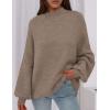 imagePRETTYGARDEN Womens 2025 Fall Oversized Sweaters Chunky Knit Mock Neck Long Sleeve Casual Trendy Pullover Winter ClothesDark Khaki