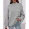 imagePRETTYGARDEN Womens 2025 Fall Oversized Sweaters Chunky Knit Mock Neck Long Sleeve Casual Trendy Pullover Winter ClothesLight Grey