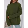 imagePRETTYGARDEN Womens Fall Casual Long Sleeve Tops 2025 Loose Mock Neck Drop Shoulder Knit Going Out Pullover SweatersArmy Green
