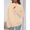 imagePRETTYGARDEN Womens Fall Casual Long Sleeve Tops 2025 Loose Mock Neck Drop Shoulder Knit Going Out Pullover SweatersBeige
