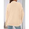 imagePRETTYGARDEN Womens Fall Casual Long Sleeve Tops 2025 Loose Mock Neck Drop Shoulder Knit Going Out Pullover SweatersBeige