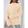 imagePRETTYGARDEN Womens Fall Casual Long Sleeve Tops 2025 Loose Mock Neck Drop Shoulder Knit Going Out Pullover SweatersBeige