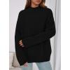 imagePRETTYGARDEN Womens Fall Casual Long Sleeve Tops 2025 Loose Mock Neck Drop Shoulder Knit Going Out Pullover SweatersBlack