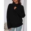imagePRETTYGARDEN Womens Fall Casual Long Sleeve Tops 2025 Loose Mock Neck Drop Shoulder Knit Going Out Pullover SweatersBlack