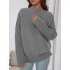 imagePRETTYGARDEN Womens Fall Casual Long Sleeve Tops 2025 Loose Mock Neck Drop Shoulder Knit Going Out Pullover SweatersGrey