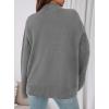 imagePRETTYGARDEN Womens Fall Casual Long Sleeve Tops 2025 Loose Mock Neck Drop Shoulder Knit Going Out Pullover SweatersGrey