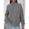 imagePRETTYGARDEN Womens Fall Casual Long Sleeve Tops 2025 Loose Mock Neck Drop Shoulder Knit Going Out Pullover SweatersGrey