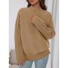 imagePRETTYGARDEN Womens Fall Casual Long Sleeve Tops 2025 Loose Mock Neck Drop Shoulder Knit Going Out Pullover SweatersKhaki