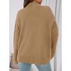 imagePRETTYGARDEN Womens Fall Casual Long Sleeve Tops 2025 Loose Mock Neck Drop Shoulder Knit Going Out Pullover SweatersKhaki