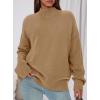 imagePRETTYGARDEN Womens Fall Casual Long Sleeve Tops 2025 Loose Mock Neck Drop Shoulder Knit Going Out Pullover SweatersKhaki