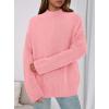 imagePRETTYGARDEN Womens Fall Casual Long Sleeve Tops 2025 Loose Mock Neck Drop Shoulder Knit Going Out Pullover SweatersPink