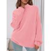 imagePRETTYGARDEN Womens Fall Casual Long Sleeve Tops 2025 Loose Mock Neck Drop Shoulder Knit Going Out Pullover SweatersPink