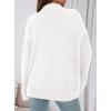 imagePRETTYGARDEN Womens Fall Casual Long Sleeve Tops 2025 Loose Mock Neck Drop Shoulder Knit Going Out Pullover SweatersWhite