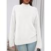 imagePRETTYGARDEN Womens Fall Casual Long Sleeve Tops 2025 Loose Mock Neck Drop Shoulder Knit Going Out Pullover SweatersWhite