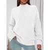 imagePRETTYGARDEN Womens Fall Casual Long Sleeve Tops 2025 Loose Mock Neck Drop Shoulder Knit Going Out Pullover SweatersWhite