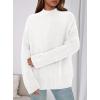 imagePRETTYGARDEN Womens Fall Casual Long Sleeve Tops 2025 Loose Mock Neck Drop Shoulder Knit Going Out Pullover SweatersWhite