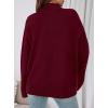 imagePRETTYGARDEN Womens Fall Casual Long Sleeve Tops 2025 Loose Mock Neck Drop Shoulder Knit Going Out Pullover SweatersWine Red