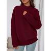 imagePRETTYGARDEN Womens Fall Casual Long Sleeve Tops 2025 Loose Mock Neck Drop Shoulder Knit Going Out Pullover SweatersWine Red