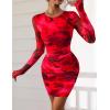 imagePRETTYGARDEN Womens Mini Dress Fall Outfits 2025 Trendy Tie Dye Print Long Sleeve Homecoming Club Party Bodycon DressesRed Floral