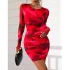imagePRETTYGARDEN Womens Mini Dress Fall Outfits 2025 Trendy Tie Dye Print Long Sleeve Homecoming Club Party Bodycon DressesRed Floral