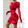 imagePRETTYGARDEN Womens Mini Dress Fall Outfits 2025 Trendy Tie Dye Print Long Sleeve Homecoming Club Party Bodycon DressesRed Floral