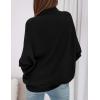 imagePRETTYGARDEN Womens Sweaters Fall Fashion 2025 Casual Loose Turtleneck Batwing Long Sleeve Knit Sweater Pullover TopsBlack
