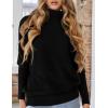 imagePRETTYGARDEN Womens Sweaters Fall Fashion 2025 Casual Loose Turtleneck Batwing Long Sleeve Knit Sweater Pullover TopsBlack