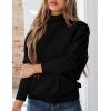 imagePRETTYGARDEN Womens Sweaters Fall Fashion 2025 Casual Loose Turtleneck Batwing Long Sleeve Knit Sweater Pullover TopsBlack