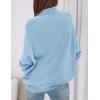 imagePRETTYGARDEN Womens Sweaters Fall Fashion 2025 Casual Loose Turtleneck Batwing Long Sleeve Knit Sweater Pullover TopsBlue