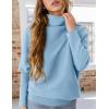 imagePRETTYGARDEN Womens Sweaters Fall Fashion 2025 Casual Loose Turtleneck Batwing Long Sleeve Knit Sweater Pullover TopsBlue