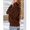 imagePRETTYGARDEN Womens Sweaters Fall Fashion 2025 Casual Loose Turtleneck Batwing Long Sleeve Knit Sweater Pullover TopsBrown