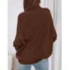 imagePRETTYGARDEN Womens Sweaters Fall Fashion 2025 Casual Loose Turtleneck Batwing Long Sleeve Knit Sweater Pullover TopsBrown