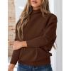 imagePRETTYGARDEN Womens Sweaters Fall Fashion 2025 Casual Loose Turtleneck Batwing Long Sleeve Knit Sweater Pullover TopsBrown