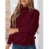 imagePRETTYGARDEN Womens Sweaters Fall Fashion 2025 Casual Loose Turtleneck Batwing Long Sleeve Knit Sweater Pullover TopsWine Red