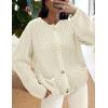 imagePRETTYGARDEN Cardigan Sweaters for Women 2025 Trendy Oversized Knit Chunky Button Cardigans Fall Winter Outfits with PocketsBeige