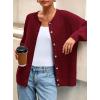 imagePRETTYGARDEN Fall Long Sleeve Cardigans for Women Trendy 2025 Open Front Winter Button Down Crewneck Soft Knit Sweater JacketWine Red
