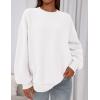 imagePRETTYGARDEN Sweatshirts for Women Oversized Crewneck Fleece Pullover Long Sleeve Tops Comfy 2025 Fall Winter Fashion OutfitsWhite
