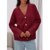 imagePRETTYGARDEN Womens 2025 Oversized Cardigan Sweaters Trendy Chunky Knit Long Sleeve V Neck Button Down Fall Winter OutfitsBurgundy
