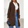 imagePRETTYGARDEN Womens Long Cardigans 2025 Fall Oversized Long Sleeve Open Front Lightweight Sweaters Knit Winter CoatsBrown
